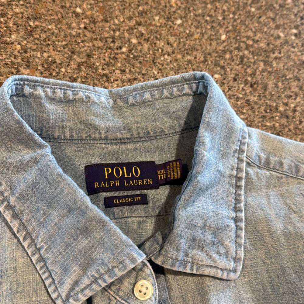 Vintage polo ralph lauren flags chambray shirt - Picture 3 of 3
